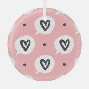 Seamless pattern with hearts. glass tree decoration
