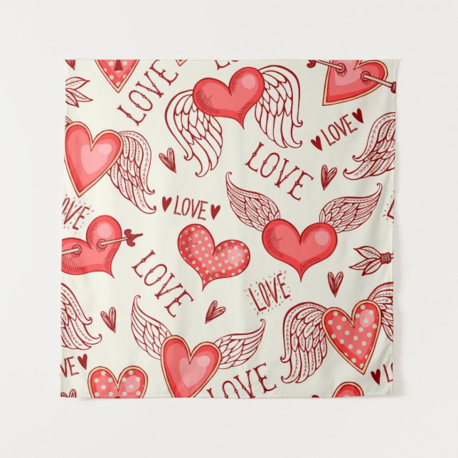Seamless pattern with hearts. Happy Valentine's Da Tapestry (Front)