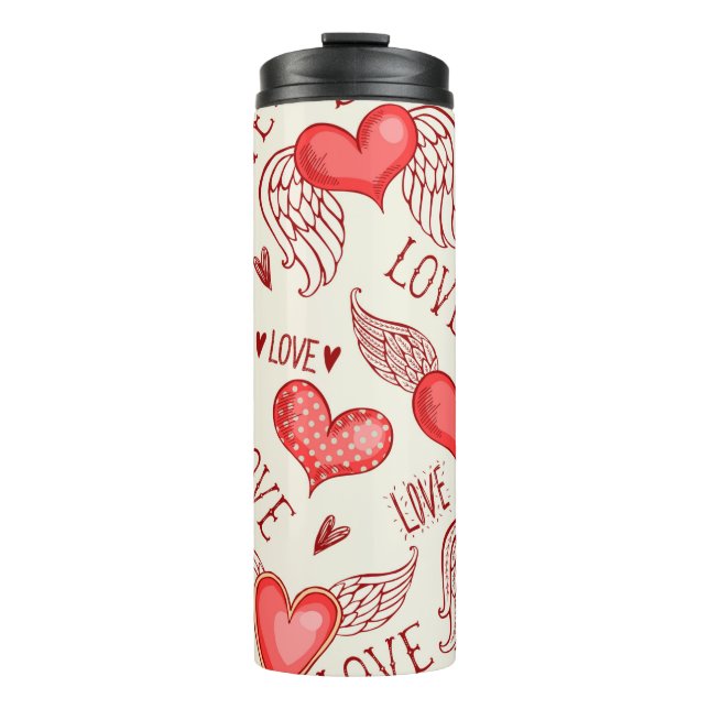 Seamless pattern with hearts. Happy Valentine's Da Thermal Tumbler (Front)