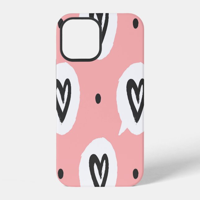 Seamless pattern with hearts. iPhone case (Back)