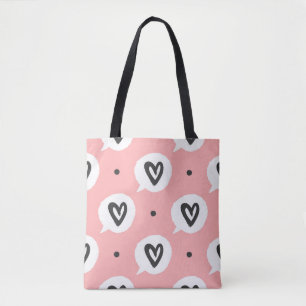 Seamless pattern with hearts. tote bag