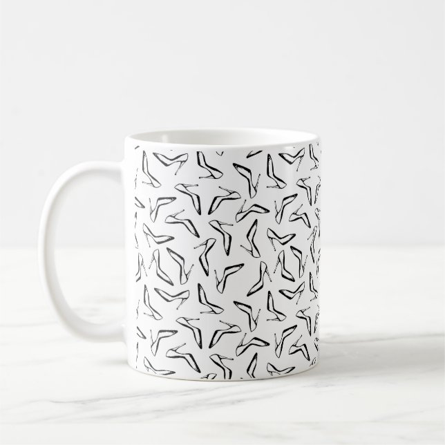 Seamless pattern with high heels glamour shoes coffee mug (Left)