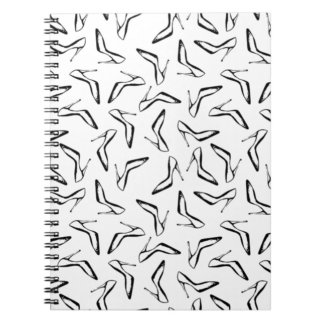 Seamless pattern with high heels glamour shoes notebook (Front)
