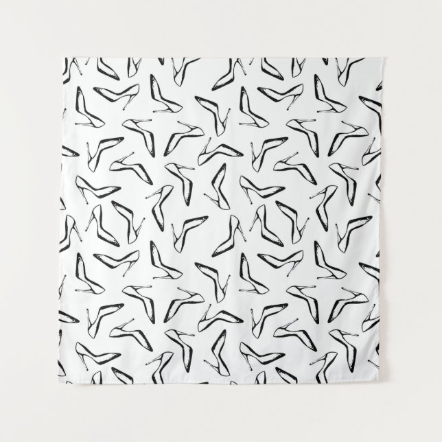 Seamless pattern with high heels glamour shoes tapestry (Front)