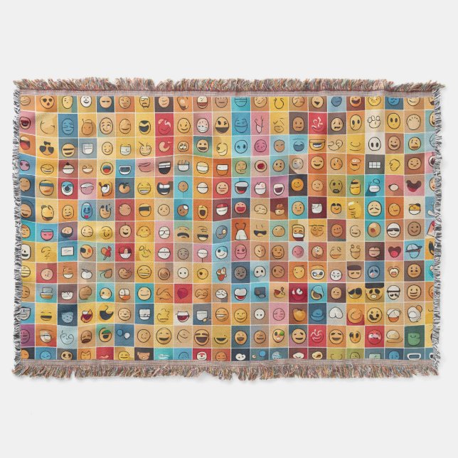 seamless pattern with icons throw blanket (Front)