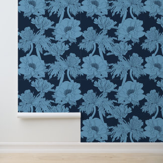 Seamless pattern with image Anemones flowers. Wallpaper