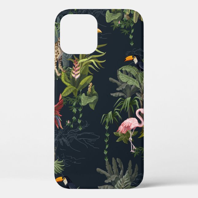 Seamless pattern with jungle animals, flowers and  Case-Mate iPhone case (Back)