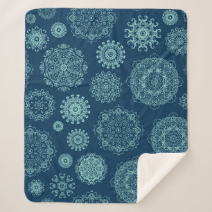 Seamless pattern with laced snowflakespattern,arab sherpa blanket