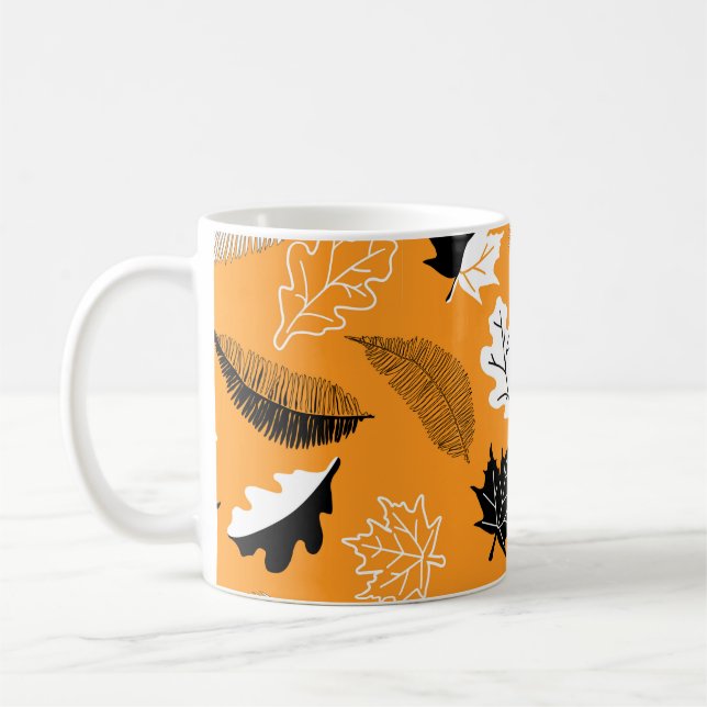 seamless pattern with leaves. Autumn collection. F Coffee Mug (Left)