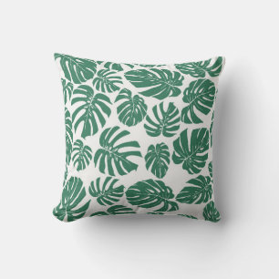 Seamless pattern with leaves of Monstera. Decorati Cushion