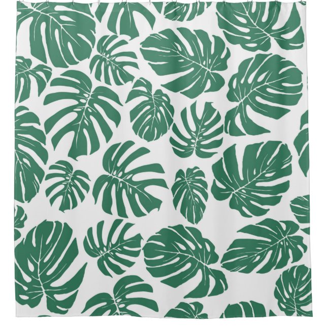 Seamless pattern with leaves of Monstera. Decorati Shower Curtain (Front)