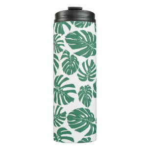 Seamless pattern with leaves of Monstera. Decorati Thermal Tumbler