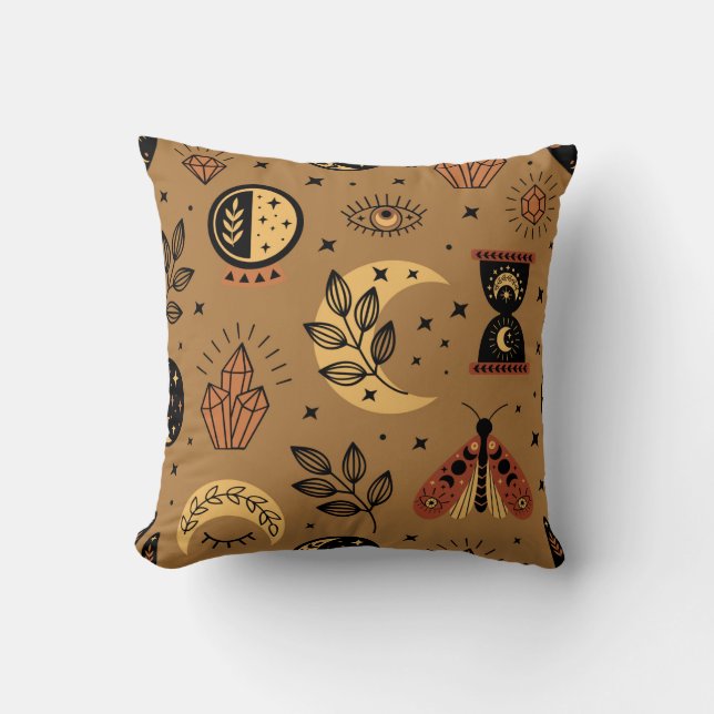 seamless pattern with magical elements cushion (Front)