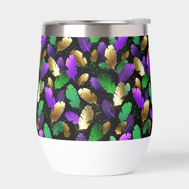 Seamless Pattern with Mardi Gras feathers (Left)