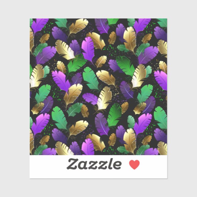 Seamless Pattern with Mardi Gras feathers (Sheet)