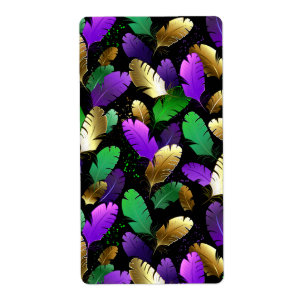 Seamless Pattern with Mardi Gras feathers