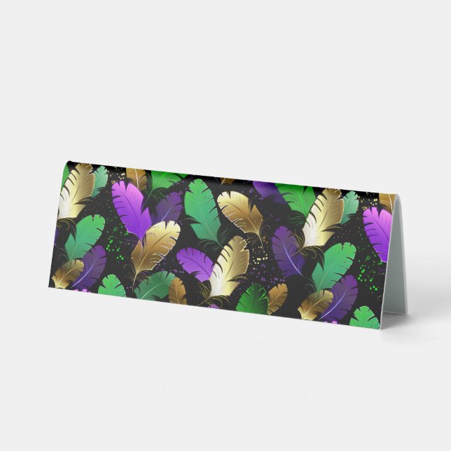 Seamless Pattern with Mardi Gras feathers (Front)