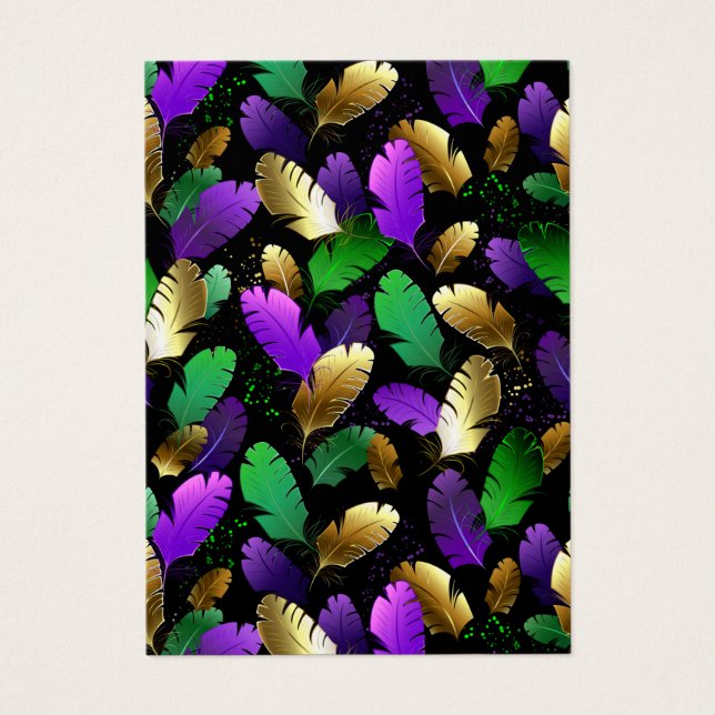 Seamless Pattern with Mardi Gras feathers (Front)