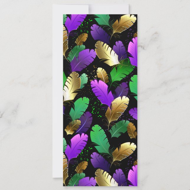 Seamless Pattern with Mardi Gras feathers Announcement (Front)