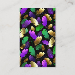 Seamless Pattern with Mardi Gras feathers Business Card