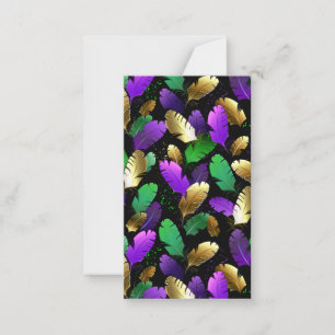 Seamless Pattern with Mardi Gras feathers Card