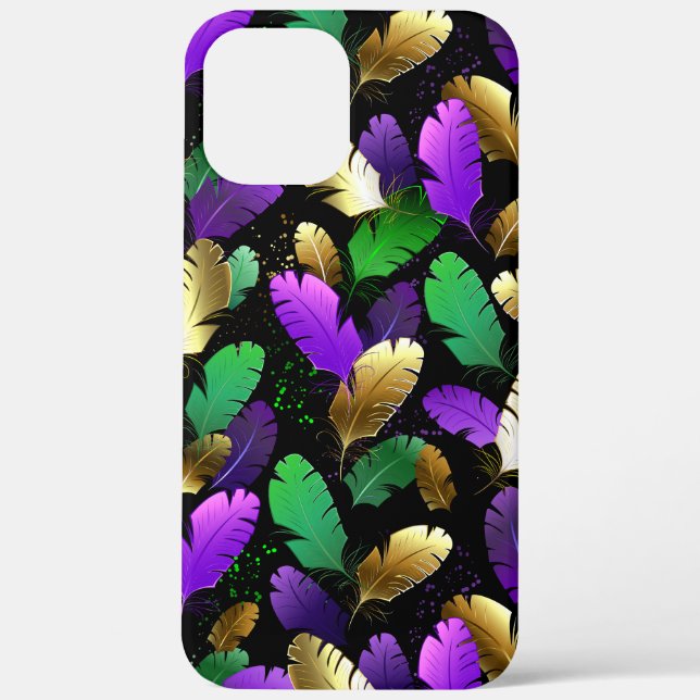Seamless Pattern with Mardi Gras feathers Case-Mate iPhone Case (Back)