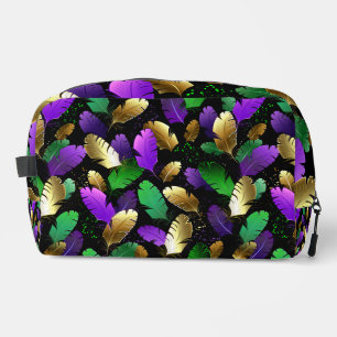 Seamless Pattern with Mardi Gras feathers Dopp Kit