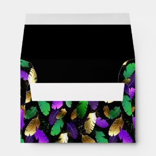 Seamless Pattern with Mardi Gras feathers Envelope