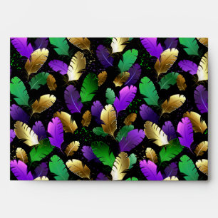 Seamless Pattern with Mardi Gras feathers Envelope