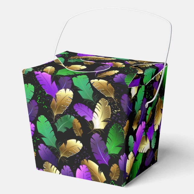 Seamless Pattern with Mardi Gras feathers Favour Box (Front)