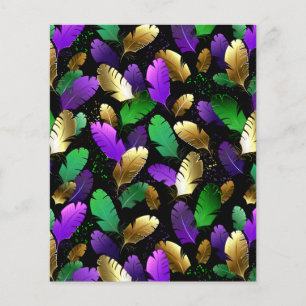 Seamless Pattern with Mardi Gras feathers Flyer