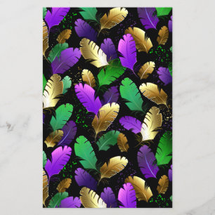 Seamless Pattern with Mardi Gras feathers Flyer