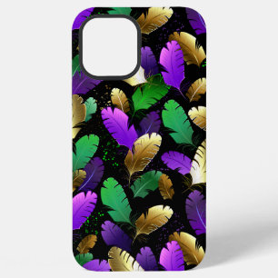 Seamless Pattern with Mardi Gras feathers iPhone 12 Pro Max Case