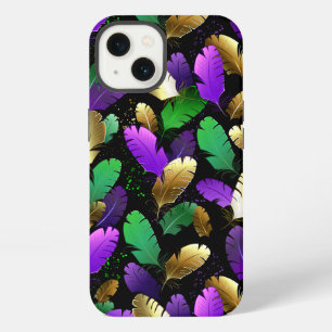 Seamless Pattern with Mardi Gras feathers iPhone 13 Case
