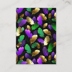 Seamless Pattern with Mardi Gras feathers Loyalty Card