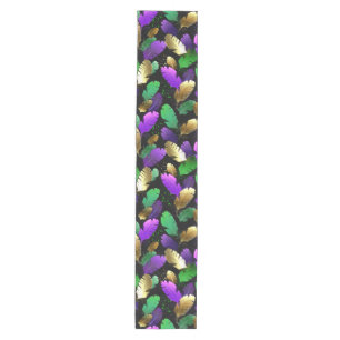 Seamless Pattern with Mardi Gras feathers Medium Table Runner