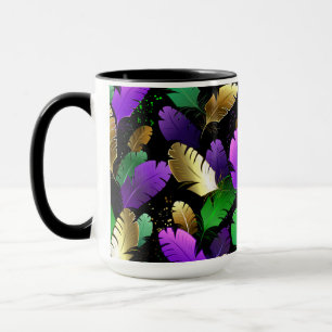 Seamless Pattern with Mardi Gras feathers Mug