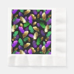 Seamless Pattern with Mardi Gras feathers Napkin