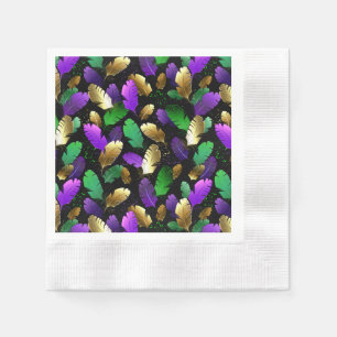 Seamless Pattern with Mardi Gras feathers Napkin