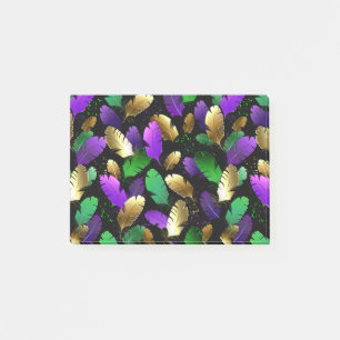 Seamless Pattern with Mardi Gras feathers Post-it Notes