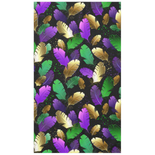Seamless Pattern with Mardi Gras feathers Tablecloth