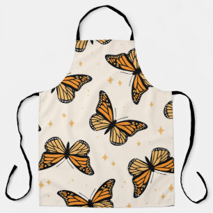 Seamless pattern with monarch butterflies. Contemp Apron