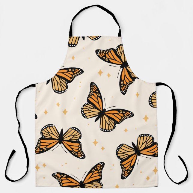 Seamless pattern with monarch butterflies. Contemp Apron (Front)