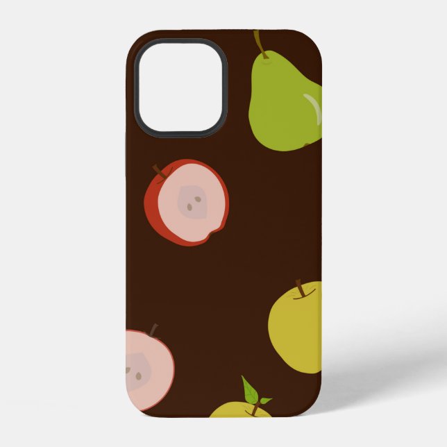 Seamless pattern with multi-coloured apples and pe iPhone case (Back)