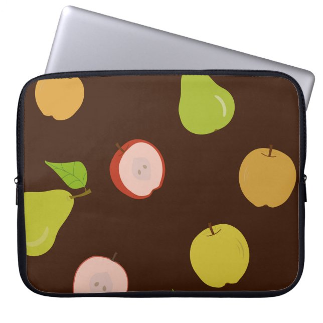 Seamless pattern with multi-coloured apples and pe laptop sleeve (Front)