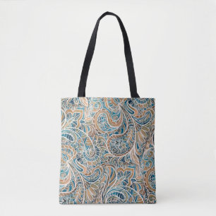 Seamless pattern with multicolor Paisley print. Ha Tote Bag