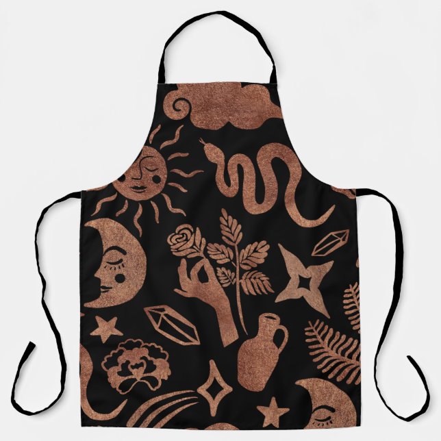 Seamless pattern with mystical and magic symbols.  apron (Front)