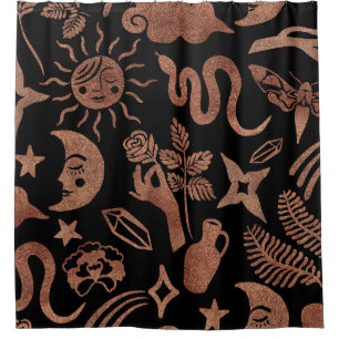 Seamless pattern with mystical and magic symbols.  shower curtain