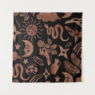 Seamless pattern with mystical and magic symbols.  tapestry