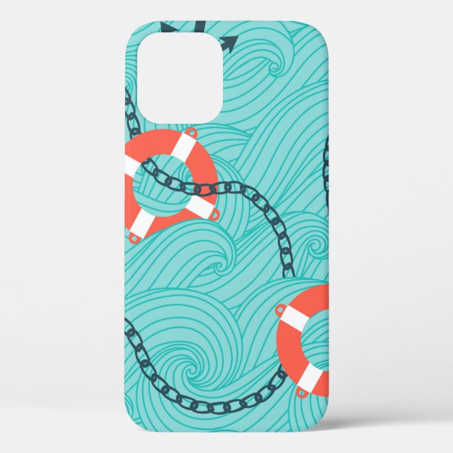 Seamless pattern with nautical attributes. Freehan Case-Mate iPhone Case (Back)